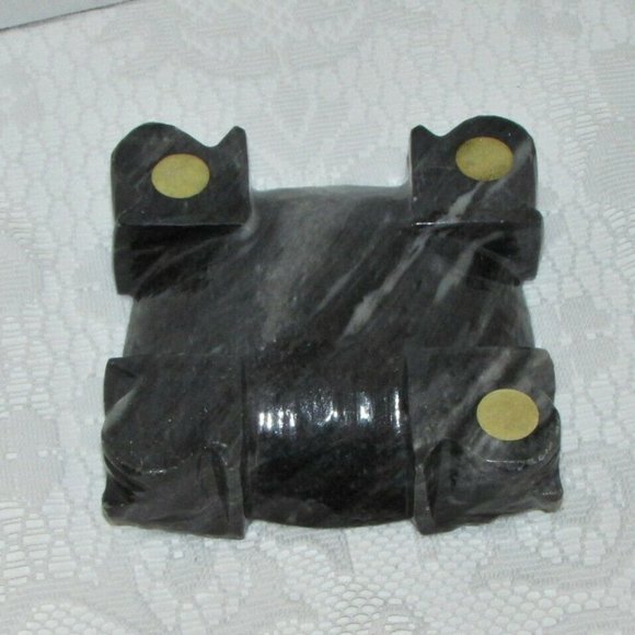Vintage Carved Stone or Marble Alabaster Ashtray Soap Dish Trinket Holder - Picture 10 of 12